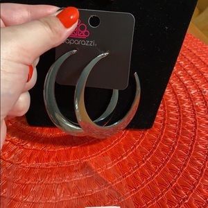 Paparazzi Gunmetal Hoops